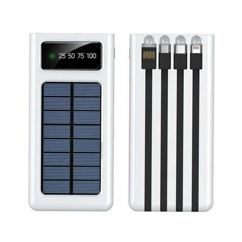 QTech Solar Power Bank – High-Capacity Portable Charger with Eco-Friendly Solar Charging